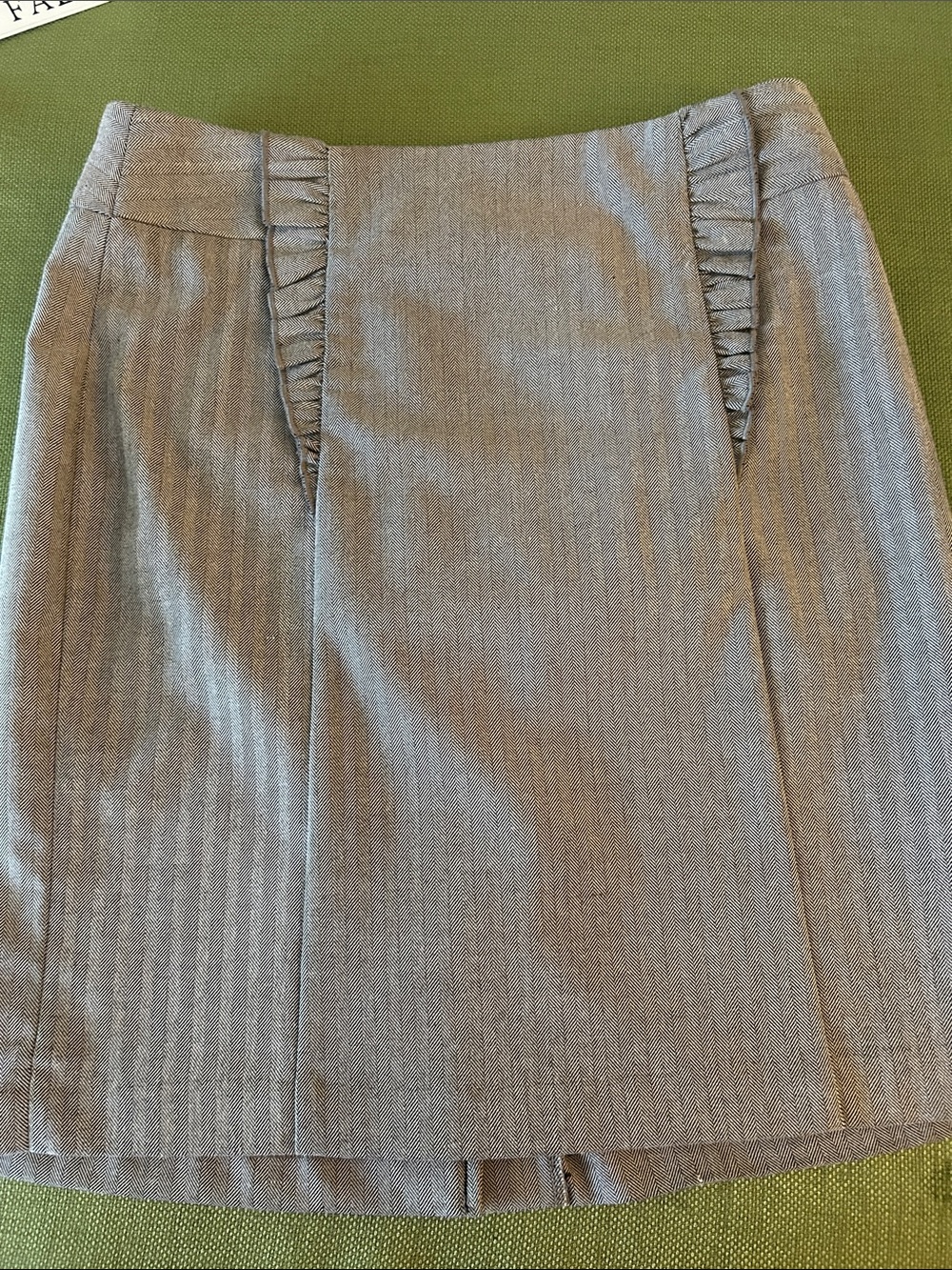 Banana Republic Gray Pencil Skirt with Ruffle Insets